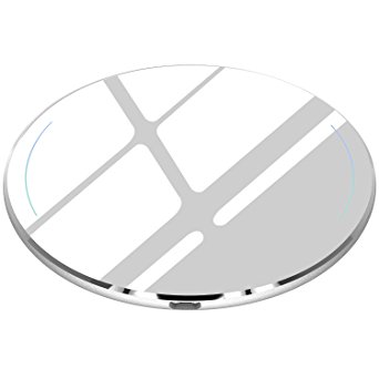 TOZO for iPhone X Wireless Charger, [Ultra Thin] Aviation Aluminum [Sleep-friendly] Wireless Fast Charging Pad for iPhone X / 10 / 8 / 8 Plus, Samsung Galaxy S8, S8 , Note 8 [Silver] - NO AC Adapter