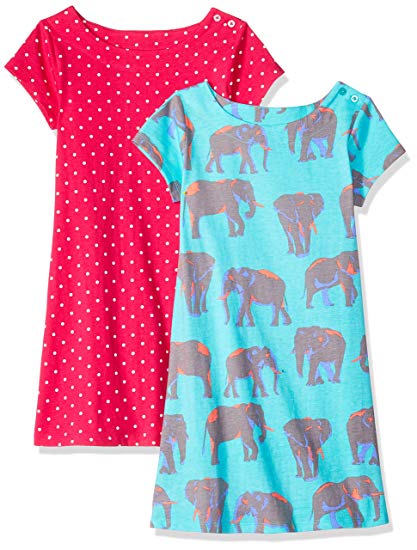 Amazon Brand - Spotted Zebra Girls' 2-Pack Knit Short-Sleeve A-Line T-Shirt Dresses