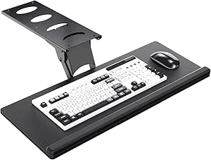 Suptek Keyboard Tray Under Desk Height Adjustable Ergonomic Sliding Keyboard and Mouse Tray, 25”x9.8”, DSF5