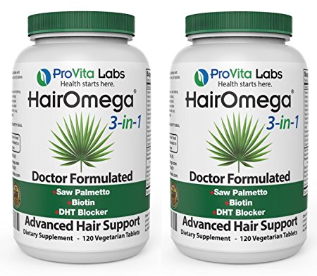 Dr. Formulas Hairomega 3-in-1 Hair, Skin & Nails Formula with Extra Strength Biotin (Set of 2)
