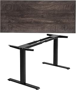 TOPSKY Dual Motor Electric Adjustable Standing Computer Desk Black Frame with 54"x23.4"x1.2" Espresso Gray Board