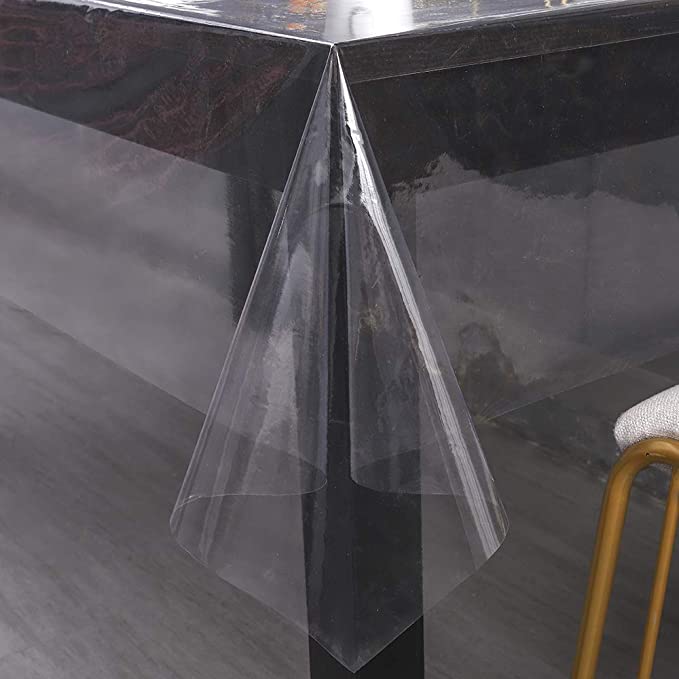 Clear Plastic Tablecloth Protector Waterproof Vinyl Transparent Table Cover (54X102 Inch)