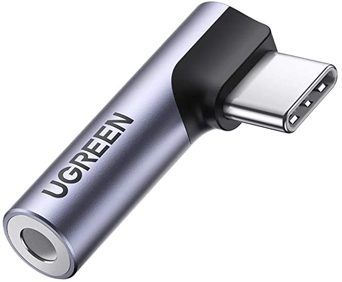 UGREEN USB C Klinke Adapter 90 Grad Winkel Klinke auf USB C Kopfhörer Adapter ohne DAC Chip nur kompatibel mit Huawei P40/P30 Pro/P20/P20 Pro/Mate 30 Pro OnePlus 8/7T/7 Xiaomi Mi9/8 usw.