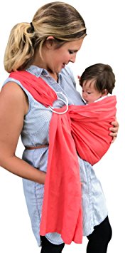 Quiver Ring Sling Baby Carrier (100% Linen) Breathable And Moisture-Wicking (Coral)