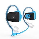 Levin Water-Proof Bluetooth 40 Version Sports Headset With Earhook NFC and Dual for iPhone iPad iPod Samsung Galaxy Samsung Note Sony LG Android PhoneWindows Phone - Blue
