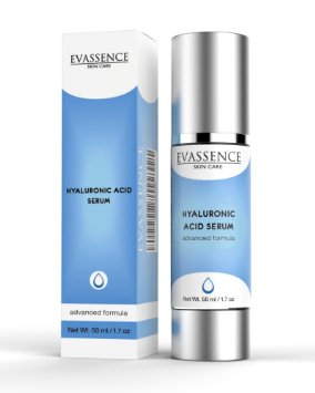 Hyaluronic Acid Serum for All Skin Types 17oz Moisture Hydration Advanced Rejuvenation Formula Antioxidant 50ml By Evassence