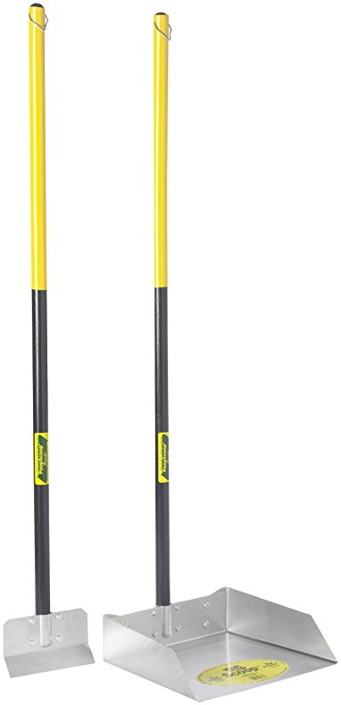 Flexrake 67W Large Scoop and Spade Set with 36-Inch Cherry Stained Wood Handle