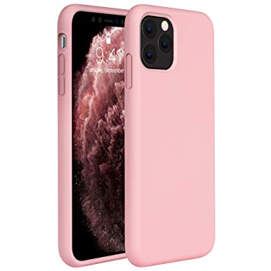 Miracase Liquid Silicone Case Compatible with iPhone 11 Pro 5.8 inch(2019), Gel Rubber Full Body Protection Shockproof Cover Case Drop Protection Case（Pink）