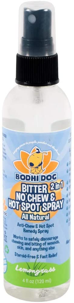 Bodhi Dog New Bitter 2 in 1 No Chew & Hot Spot Spray | All Natural Anti-Chew Remedy | Safe for Skin, Wounds, Anything Else | Made in USA