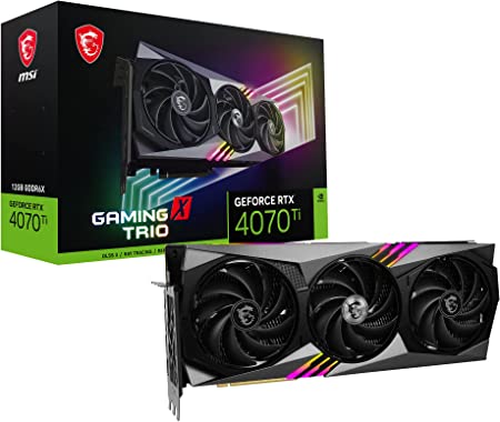 MSI GeForce RTX 4070 Ti GAMING X TRIO 12G Gaming Graphics Card - 12GB GDDR6X, 2760 MHz, PCI Express Gen 4, 192-bit, 3x DP v 1.4a, HDMI 2.1a (Supports 4K & 8K HDR)