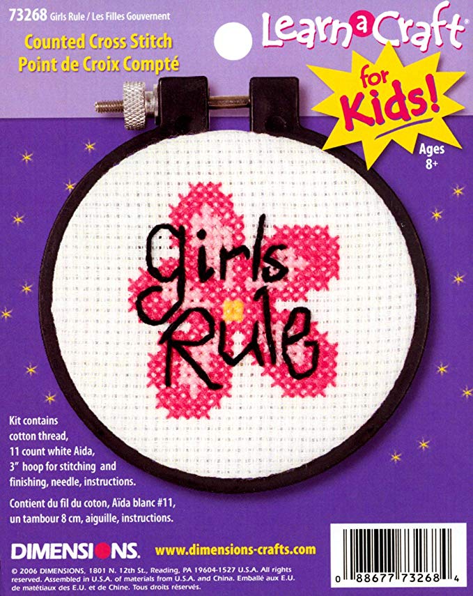 Dimensions Needlecrafts 73268 Counted Cross Stitch, Girls Rule