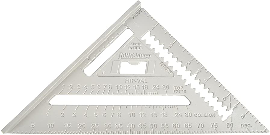 Johnson Level & Tool RAS-1 7-Inch Johnny Square, Aluminum Rafter Angle Square w/Manual