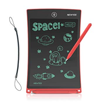 LCD Writing Tablet 8.5 Inch - NEWYES Whiteboard Bulletin Board Kitchen Memo Notice Fridge Board Refrigerator Daily Planner (Red)