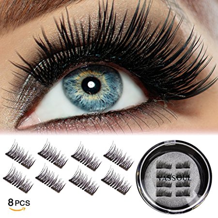 Dual Magnetic Eyelashes-0.2mm Ultra Thin Magnet-Lightweight & Easy to Wear-Best 3D Reusable Eyelashes Extensions