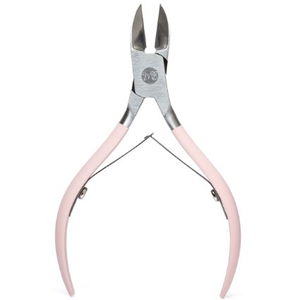 Premium Toenail Clipper With Full Length Jaw - Great Nail Nipper For Thick and Ingrown Nails - Cuticle Nipper - Manicure and Pedicure Tool - Pink Design