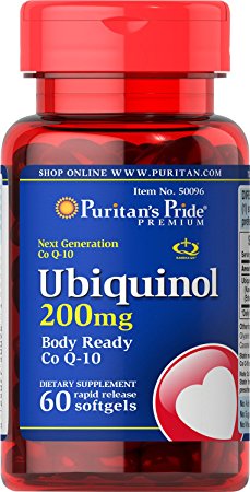 Puritan's Pride Ubiquinol 200 mg-60 Rapid Release Softgels