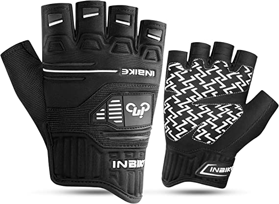 INBIKE Cycling Gloves Half Finger Bike Glove Anti Slip Shock Absorbing Adjustable Breathable Padded MTB Racing Sports Gloves