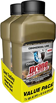 Drano Hair Buster Gel, Commercial Line, 16 fl oz (2 Pack)