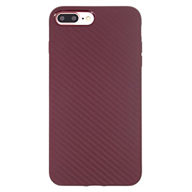 iPhone 8 Plus / 7 Plus Case (5.5"), Danbey, Fashion Style, Flexible Rubbery TPU Slim Cover, for iPhone 8 Plus / 7 Plus 5.5-inch, D1127 (Twill-Wine Red)