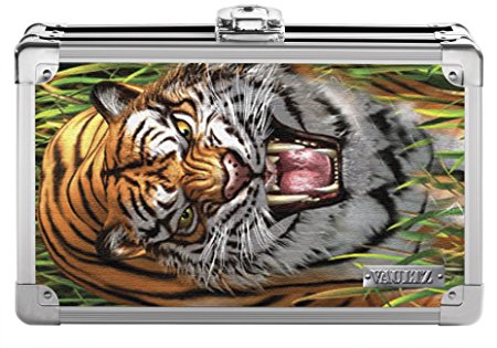 Vaultz 3D Locking Lenticular Pencil Box, 5.5" x 8.25" x 2.5", Tiger (VZ00384)