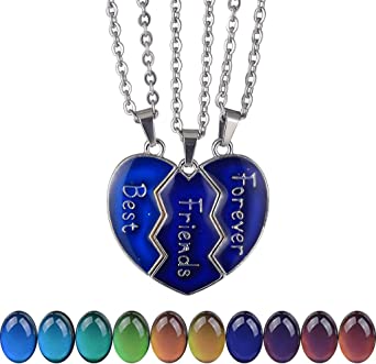 FM FM42 Temperature Sensing Color Changing Pendant Necklace with 19.29" Stainless Steel Rolo Chain