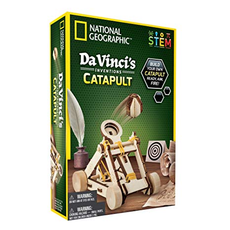 National Geographic- Da Vinci's DIY Science & Engineering Construction Kit- Build Your Own Functioning Wooden Model of The Original Catapult