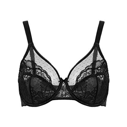 HSIA Women's Underwire Bra Minimizer Lace Foral Bra Unlined Unpadded Plus Size Full Coverage Bra 34C-44DDD