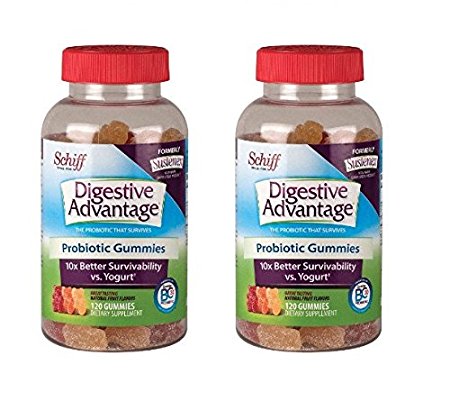 Schiff Digestive Advantage Probiotic Gummies, Dietary Supplement 120 Count, 2 Pack