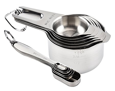 Royal Classique 13 Piece Professional Grade Stainless Steel Measuring Cups and Spoons Set (Ornate)