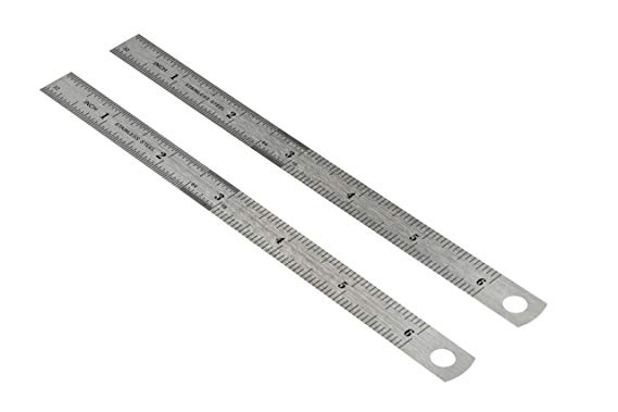 SE 9266SRP 6” Double-Sided Ruler in Both SAE/Metric, 2-Pack
