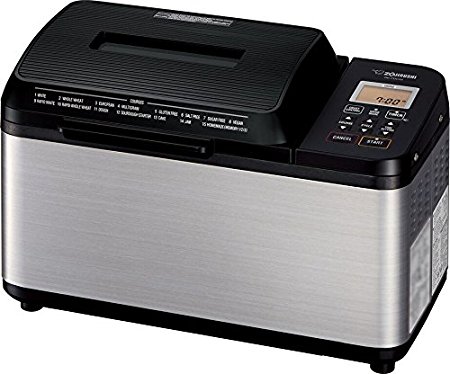 Zojirushi BB-PDC20BA Home Bakery Virtuoso Plus Breadmaker, 2 lb. loaf of bread, Stainless Steel / Black