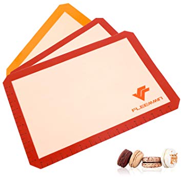 Premium Silicone Baking Mat Sheets | Heat Resistant Bakeware For Bake Pans, Rolling, Macaron, Pastry, Cookie, Bun & Bread Making | Safe, Non-Toxic Materials & Non-Stick Silicon Lining