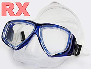 YEESAM Art Diving Snorkeling Prescription Mask Nearsighted Myopia - Scuba Dive Snorkel Mask Nearsighted Prescription RX Optical Corrective Lenses Customized - Blue