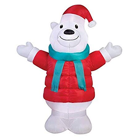 Gemmy 39159 Airblown Puffy Parka Polar Bear Christmas Inflatable 7FT TALL