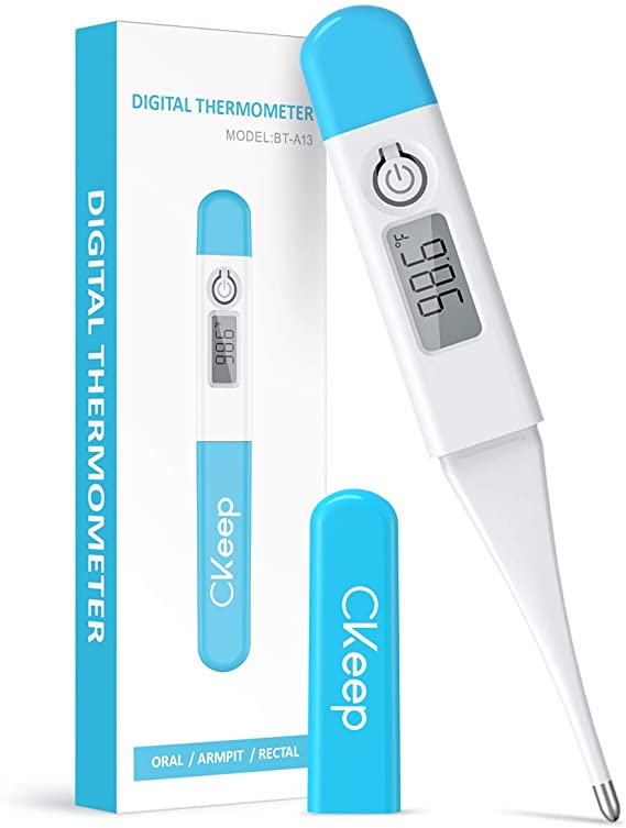 Thermometer for Fever, Quick Reading Digital Waterproof Oral Thermometer with Fever Indicator and Memory Recall, Best Accurate Rectum Armpit Reading Thermometer for Baby Kids and Adults