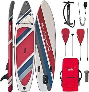 ALPIDEX Stand Up Paddle Board 320x76x15 cm Sup Planche Gonflable iSup Sac à Dos Pagaie Pompe à Double Action Laisse Max. 200 kg