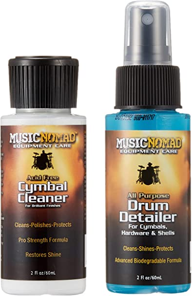 Music Nomad MN117 Cymbal Cleaner and Drum Detailer Pack, 2 oz.