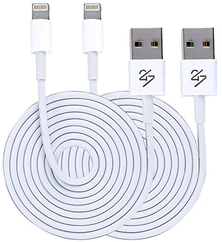 24/7 Cables Lightning Cable 3ft 8 pin USB Sync Cable Charger Cord iPhone 6 / 6 Plus / 5 / 5s / 5c / iPod 7 / iPad Mini / Retina / iPad 4 / iPad Air (Compatible with iOS 9) [Certified Quality] 2 PACK