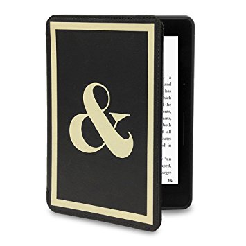 Jonathan Adler Kindle Voyage Case - Punctuation Slim Fit Premium Printed Canvas Book Folio Style Protective Case with Auto Sleep/Wake for Amazon Kindle Voyage, Black/White Punctuation