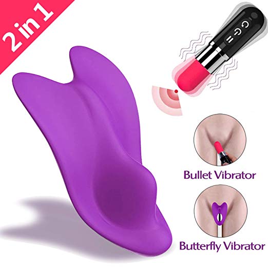 2 in 1 Remote Control Mini Wearable Clitoral Stimulation Vibrating Panties Bullet Vibrator, Rechargeable Waterproof Silicone Vagina Clit Stimulators Massager, Adult Sex Toys for Women and Couples