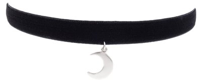 FOROLAV 3/8" Girls Black Velvet Choker Necklace with Moon Pendant