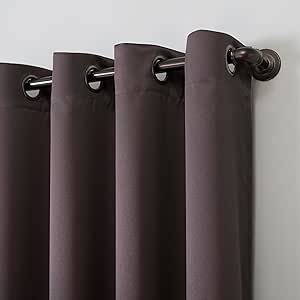 Sun Zero Nordic Theater Grade Extreme 100% Blackout Grommet Curtain Single Panel, 52" x 95", Fig