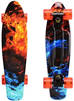 ChromeWheels Skateboards 22 inch Complete Skateboard Deck Mini Cruiser for Kids Boys Youths Beginners Adults