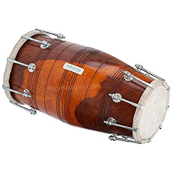 Maharaja Musicals Dholak Drum, Professional, Sheesham Wood, Bolt-tuned, Padded Bag, Dholki Instrument (PDI-ABI)