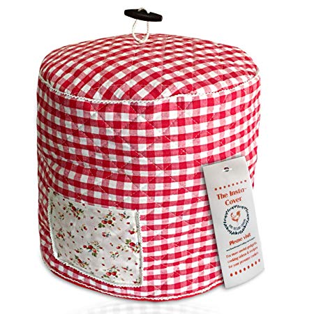 Debbiedoo's Pressure Cooker Cover - Custom Made Accessories - Fits 6 QT Instant Pot Models (Red and White Gingham)
