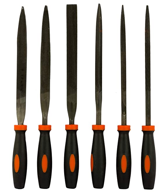 BLACK DECKER BDHT22148 174mm Steel Needle File Set (Orange, 6-Pieces)