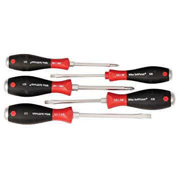 Wiha 53075 5-Piece Slotted and Phillips Extra Heavy Duty Screwdrivers