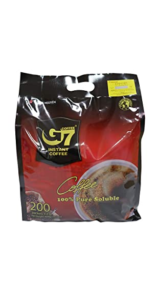 G7 Black Instant Vietnamese Coffee 14.10oz(400g), 200 Sticks