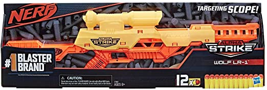 Nerf Alpha Strike Wolf LR-1 Toy Blaster with Targeting Scope, Includes 12 Official Nerf Elite Darts, for Kids, Teens, Adults