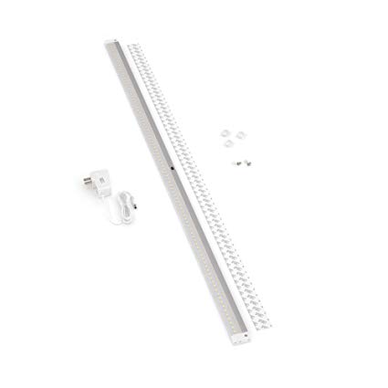 [New] EShine White Finish LED Dimmable Under Cabinet Lighting - Extra Long 40 Inch Panel! Hand Wave Activated - Touchless Dimming Control, Warm White (3000K)